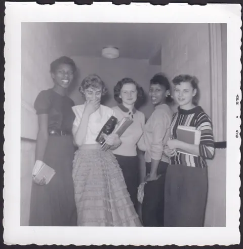 My Great Grandmother (center) with some of her friends, Middle School, Illinois, 1956