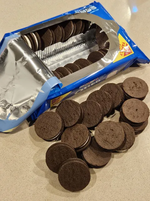Every single Oreo in my package came with the bottoms flipped the wrong way