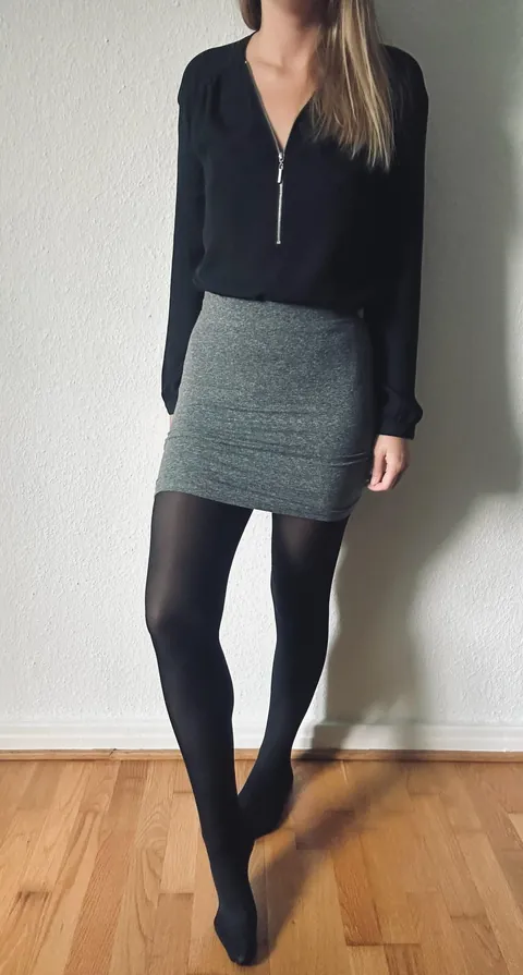 Büro-Outfit 🖤🩶🤍 (f) habt einen entspannten Tag!