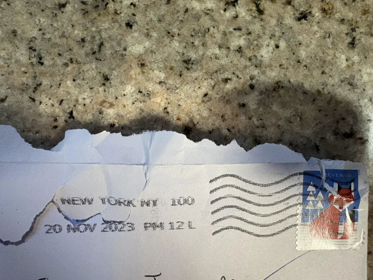 A letter that was mailed to me in November 2023 finally reached my house TODAY