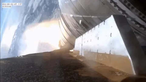 Solid Rocket Boosters separating from Artemis II