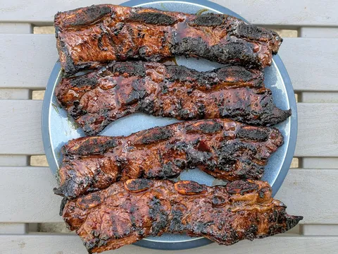 Back yard grilled extra thick cut kalbi / galbi beef [OC]