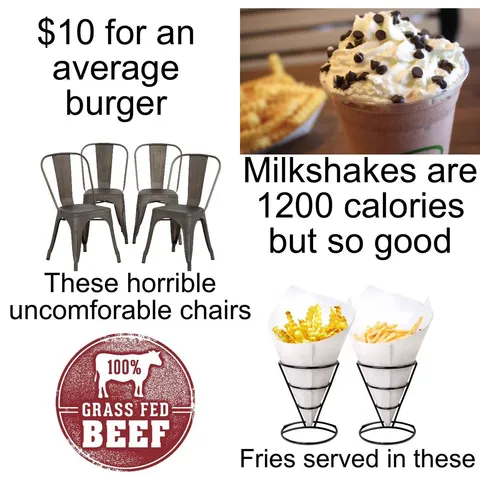 Expensive burger place starter pack