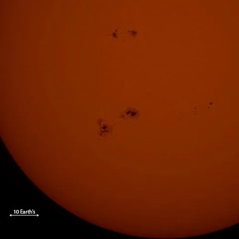 Today's Photo Of The Currently Active, Large Sunspots.