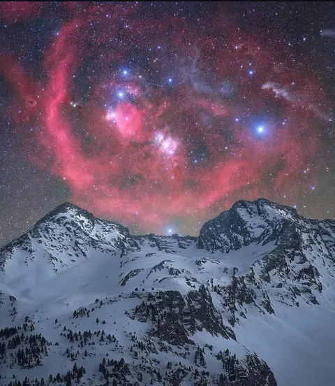 Picture of Orion over the pyrenees mountains.