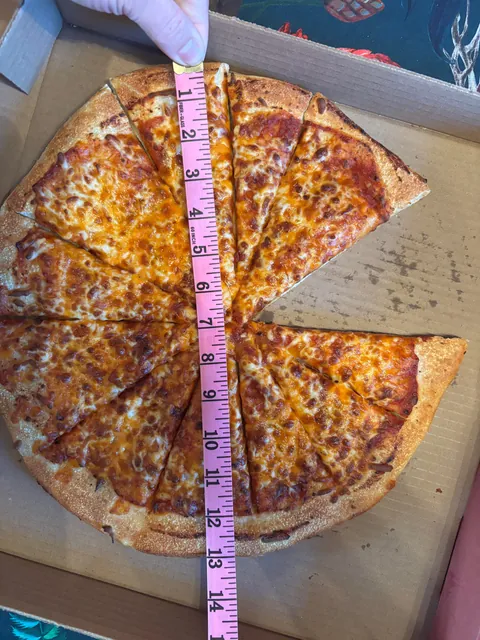 My 15 inch pizza measured in at 13 inches