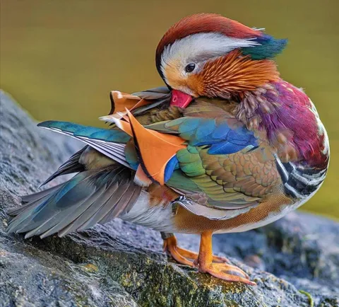 🔥 A very colorful Mandarin duck