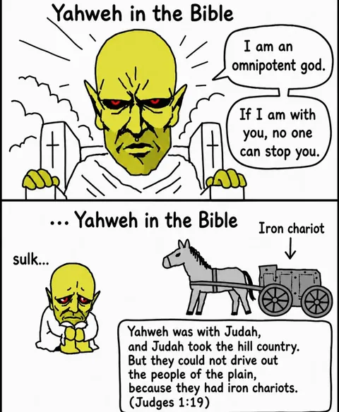 The Dichotomy of Yahweh (Meme source: u/ritsulover on r/mythologymemes)