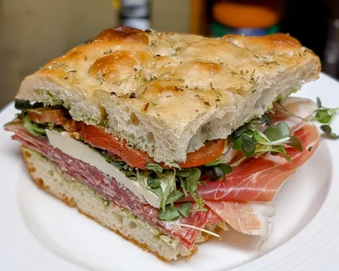 [Homemade] Italian sandwich on homemade focaccia