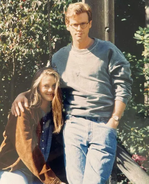 Alicia Silverstone and Carey Elwes filming The Crush, 1993