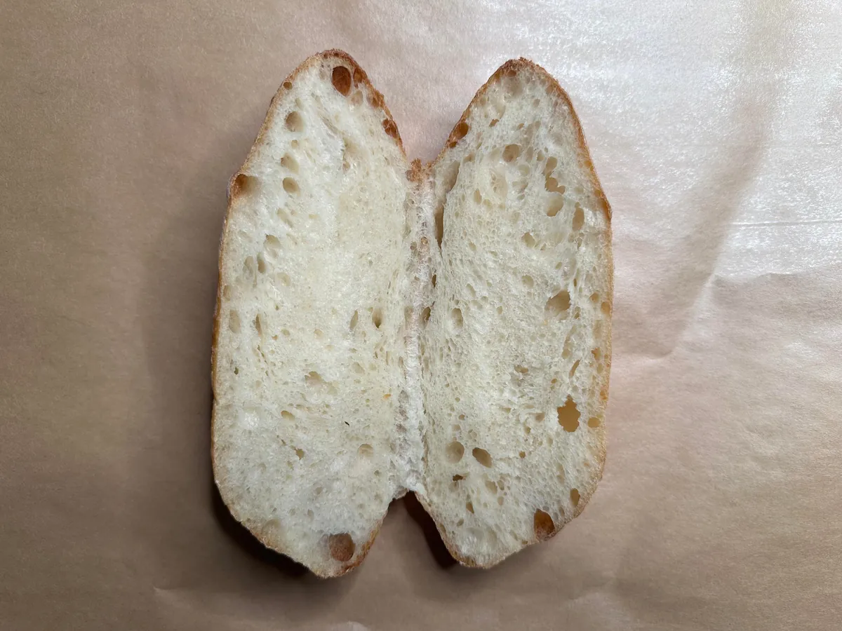 Mortadella, mozzarella, and avocado on [homemade] sandwich roll