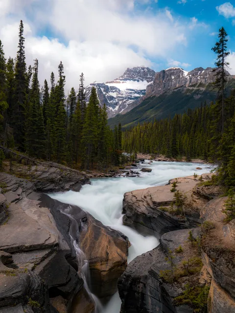 A spring afternoon at Mistaya Canyon | Alberta, CA [3401x4535] [OC]