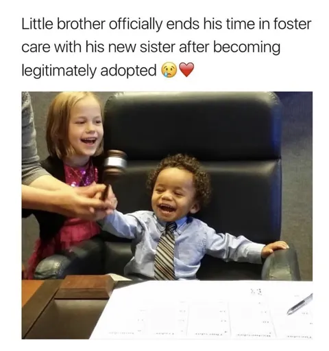 Happy moments for the boy and his new family