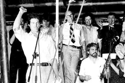 Nov. of 1987, Christopher Reeve in Chile supporting 77 actors victims of the Pinochet regime