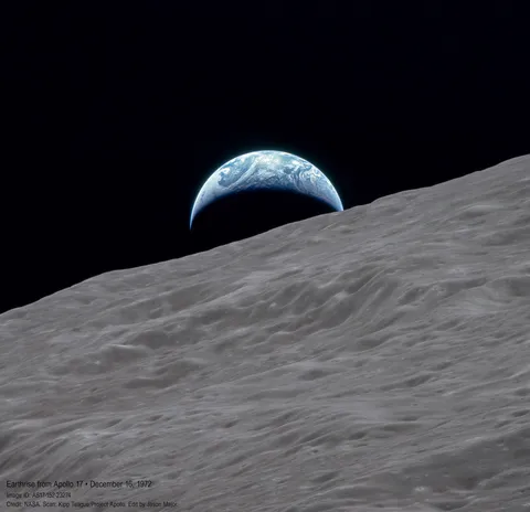 OUR BLUE PLANET seen from the Moon