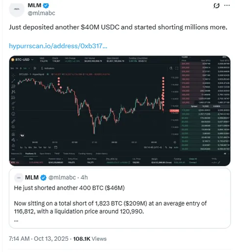 The Whale who perfectly timed the dump on Friday making hundreds of millions started shorting again and nobody knows if it's a psyop, or if they have insider info to suggest it's going to dump again.