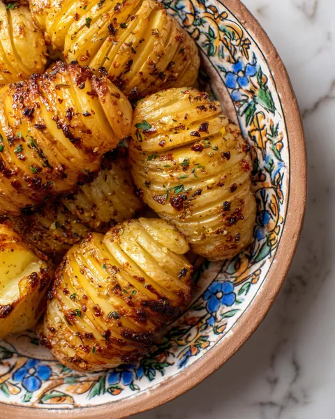 Golden Hasselback Potatoes