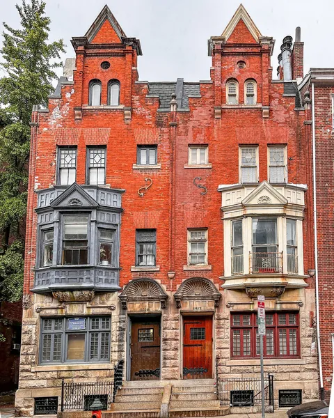 1017 and 1019 Spruce built in 1895 in the Washington Square West Historic District, Philadelphia, Pennsylvania.