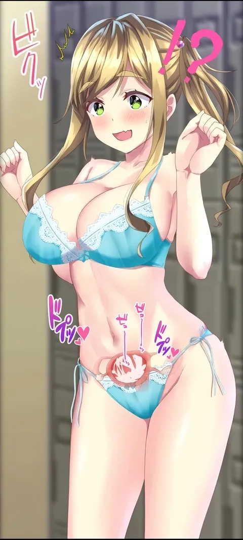 Holding Extra Cum in her Bikini Bottom