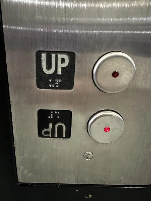 This upside down up elevator button for going down