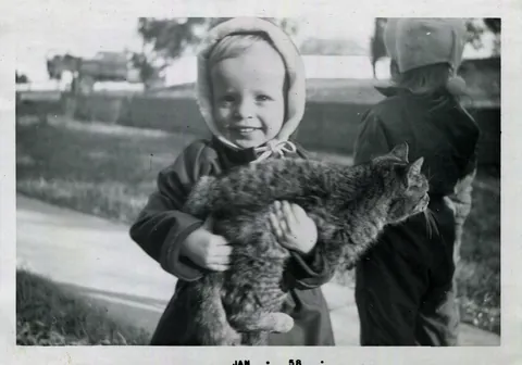 My 2nd birthday 1958 and my cat Pyewacket. Washington, DC