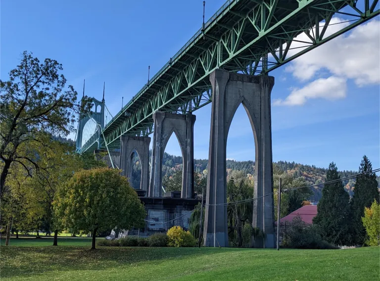[OC] Cathedral Park in war ravaged Portland site of the Battle of the Roses