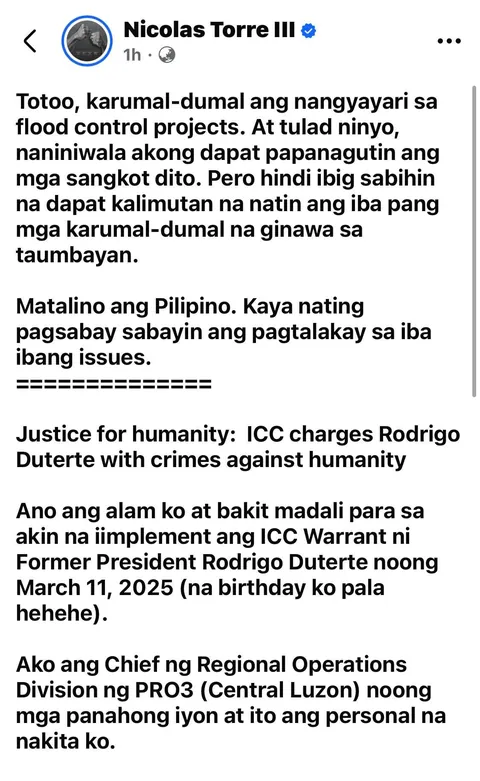 General Nicolas Torre III shares about on “war on drugs”.