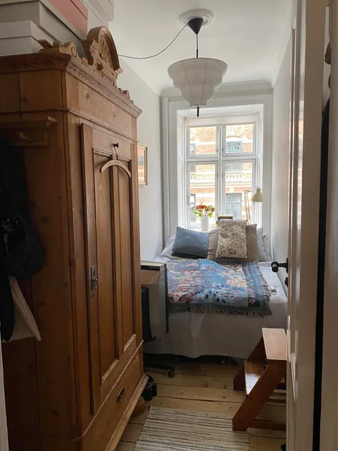 Our tiny cozy bedroom in Copenhagen, Denmark