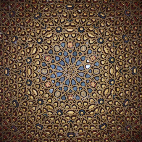 The ceiling inside the Royal Alcázar of Seville