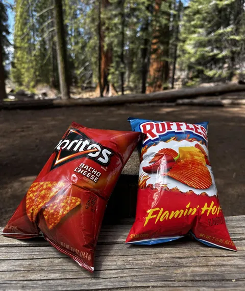 Chip bags at 7,000 ft elevation in Sequoia National Park.