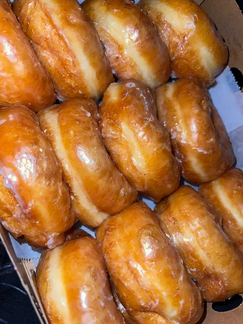 Woke up extra early to pick up some warm, freshly glazed donuts