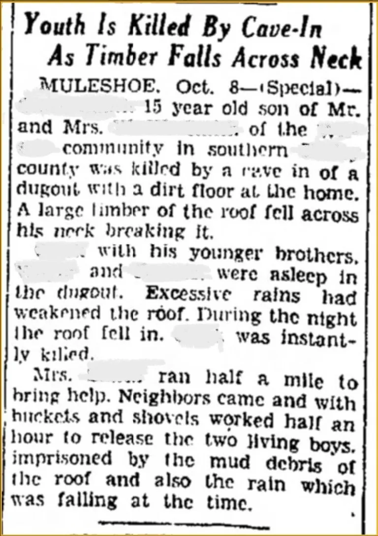 My great uncle Clark, who died when their dugout house collapsed.