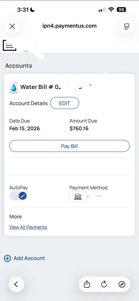 My water bill for the month of January. I live alone in a studio.