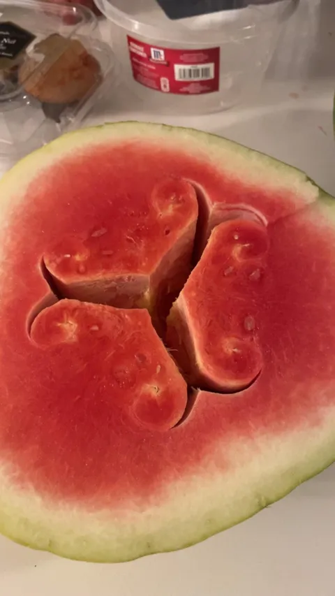 Check this watermelon out … was like this when cut in half