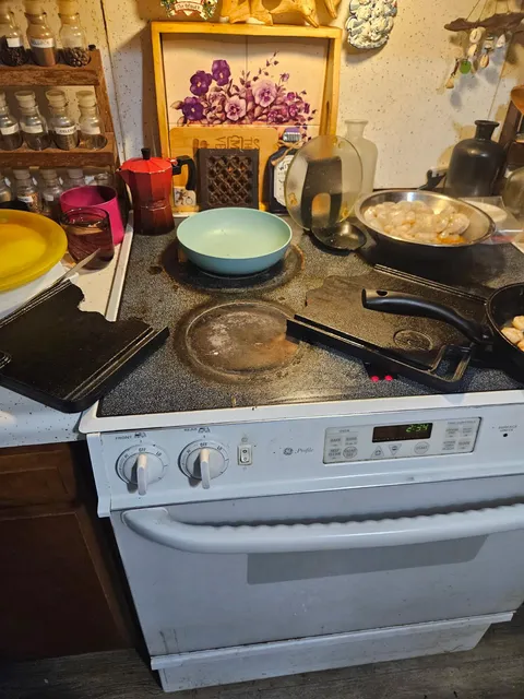 Mom’s cast iron griddle split in half while she was cooking