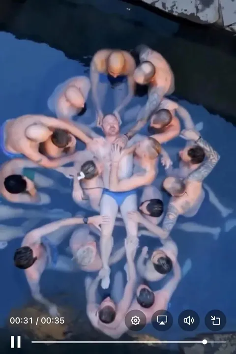 "Healing pool" from an alpha male retreat advertisement