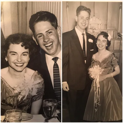 My grandparents with their ridiculously big smiles on their wedding day. Sometime in the late 50’s.