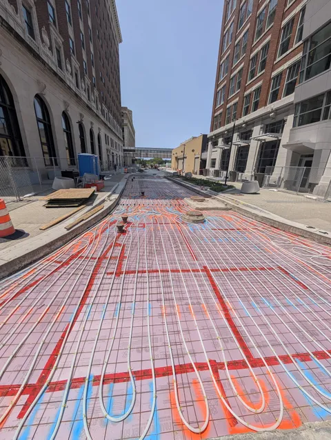 Heated road being installed in Grand Rapids, Michigan