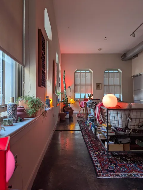 Downtown loft with lots of lights