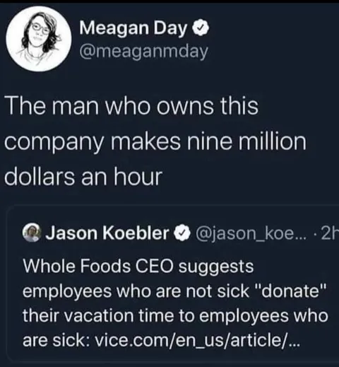 The textbook example of pure and utter greed