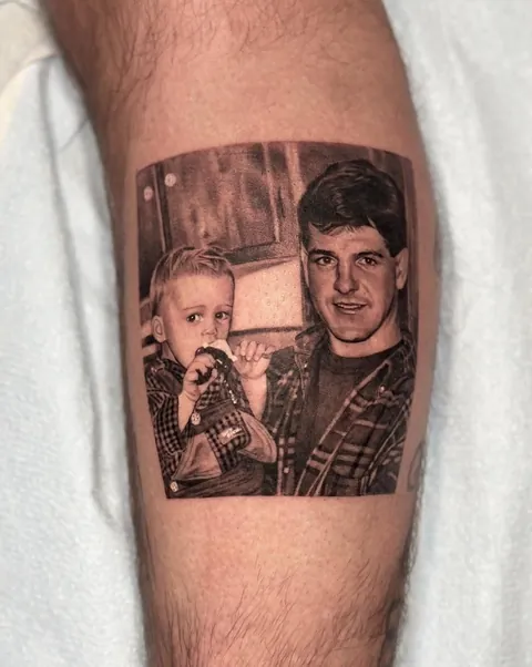 Portrait of my uncle and I, done by Goldy_Z in New York