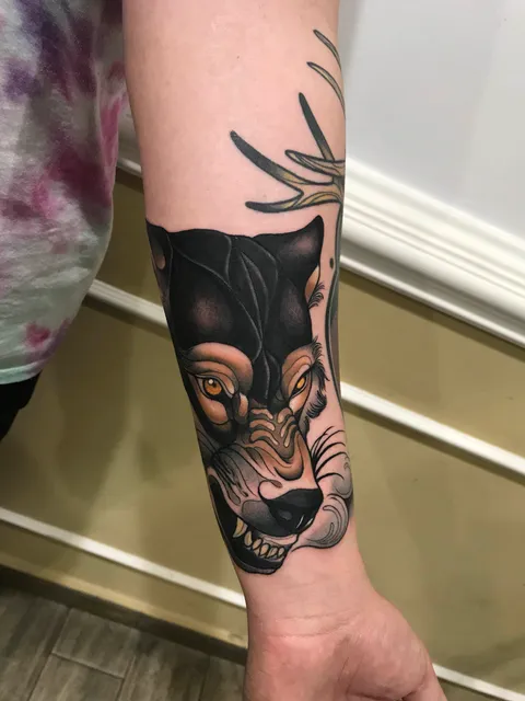 Finished wolf by David @ The Family Ink in Sicily, Italy