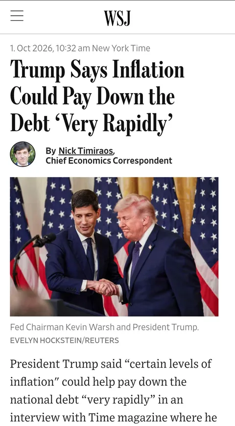 Trump just said "he's gonna inflate away the US national debt". No one owns enough BTC