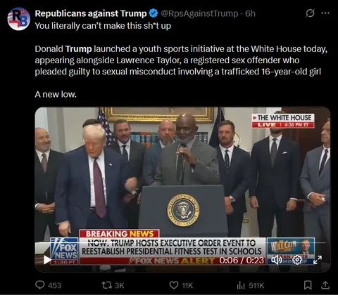 Trump launches youth sports initiative with… a registered sex offender.