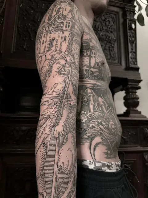 Full body suit in progress by me (Ivan Zagusta), Zaraza tattoo shop, Warsaw PL