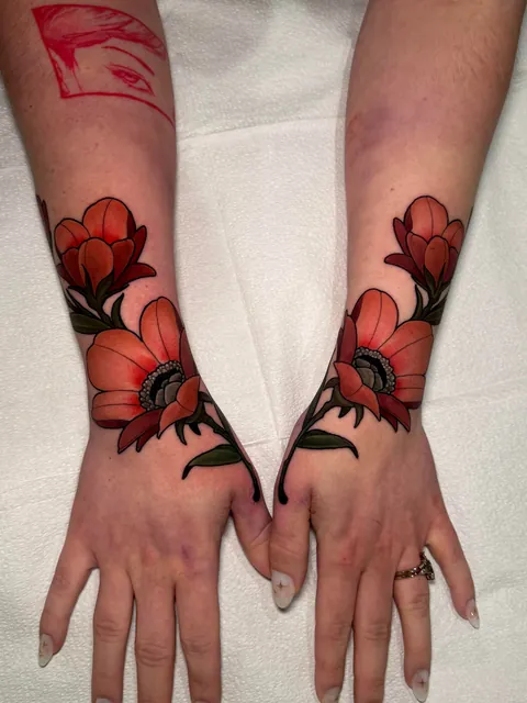 Dual Florals by Torri Tattoos in Colorado Springs