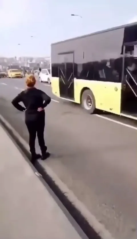 Woman stops traffic and rescues kitten from highway in Istanbul