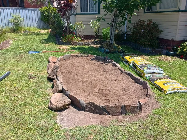 Garden beds and weed mat