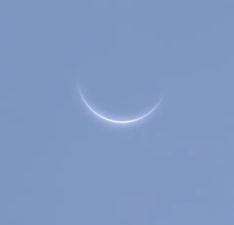 I Risked Burning my Telescope to Catch This Image of Venus Today. It's Now Only 2% Illuminated as Seen From Earth, and Very Close to the Sun in our Sky.