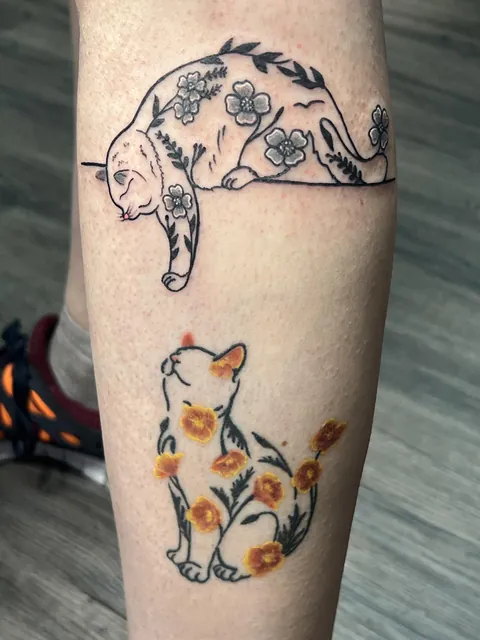 My two cats. Done by Jeff @ InkWorks in Fort Worth TX.